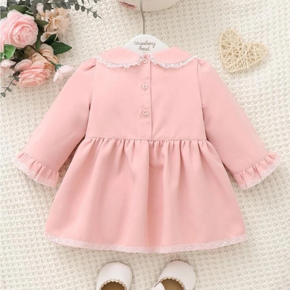 Baby girl Contrast Lace Peter Pan Collar Dress - Picture 2 of 3